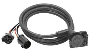 Bargman - Bargman 90 Degree Fifth Wheel Adapter Harness, 7-Way Flat Pin Connector Assembly 7 ft., Dodge, Ford, GM, RAM & Toyota
