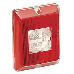 Bargman - Bargman Enhanced Height Incandescent Backup Lens Only, Red Reflex w/Clear Center - Red Border
