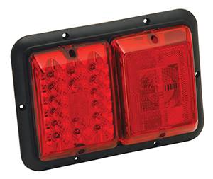 Bargman - Bargman Taillight Red LED & Incandescent Red with Red Insert & Black Base