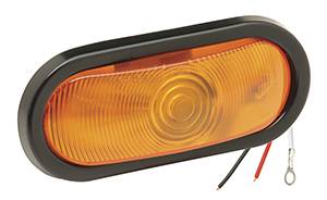Bargman - Bargman Taillight Sealed Amber Turn 6" Oblong with Grommet and 90 Degree Pigtail