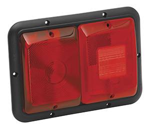 Bargman - Bargman Taillight #84 Recessed Double Red, Red w/Red Insert - Black Base