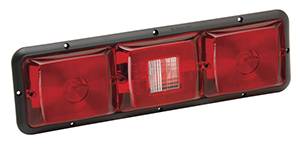 Bargman - Bargman Incandescent Taillight #84 Recessed Triple Long Horizonal Red, Backup, Red - Black Base