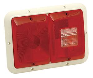 Bargman - Bargman Taillight #84 Recessed Double Horizonal Red, Backup - Colonial White Base