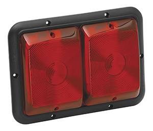 Bargman - Bargman Taillight #84 Recessed Double Red, Red with Black Base