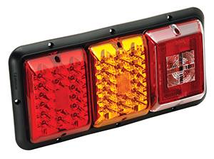 Bargman - Bargman Taillight Horizontal Mount with Red/Amber LED, Incandescent Backup with Black Base