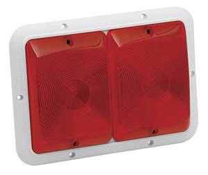 Bargman - Bargman Taillight #84 Recessed Double Red, Red - White Base