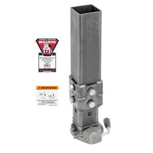 Bulldog - BULLDOG BX1™ 40K Square Gooseneck Coupler for 3" Ball, Includes Locking Pin Assembly, Quad Set Bolts, 3 Holes for 2 Position Adjustment and Labels