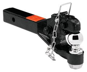 Draw-Tite - Draw-Tite Receiver Mount Pintle Hook w/2" Ball, 2" Sq. Solid Shank (Inc. Grade 8 Hardware) Hook Rating 12,000 lbs. (GTW), Ball Rating 7,000 lbs. (GTW), 2,400 lbs. (VL), Black