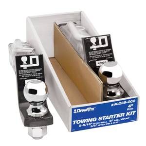 Draw-Tite - Draw-Tite Towing Starter Kit, w/Quick-Loading 2" Sq. Ball Mount, 7,500 lbs. GTW, 1" Ball Hole, 9" Length, 2-3/4" Rise, 4" Drop & 2-5/16" Chrome Hitch Ball w/Pin & Clip (2-Pack)