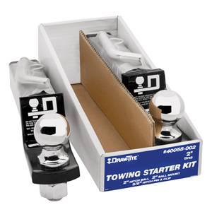 Draw-Tite - Draw-Tite Towing Starter Kit, w/Quick-Loading 2" Sq. Ball Mount, 7,500 lbs. GTW, 1" Ball Hole, 8-1/2" Length, 3/4" Rise, 2" Drop & 2-5/16" Chrome Hitch Ball w/Pin & Clip (2-Pack)