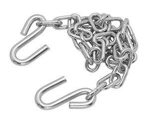 Highland - Highland Safety Chain, Class III GVWR 5,000 lbs. 48", 1/4" Proof Coil, Grade 30 S-Hook, Both Ends