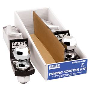 Reese - Reese Towing Starter Kit, w/Quick-Loading 2" Sq. Ball Mount, 7,500 lbs. GTW, 1" Ball Hole, 8-1/2" Length, 3/4" Rise, 2" Drop & 2-5/16" Chrome Hitch Ball w/Pin & Clip (2-Pack)