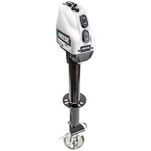 Reese - Reese Powered Drive Tongue Jack, A-Frame, 22" Travel, White Case, Rating 4,000 lbs.