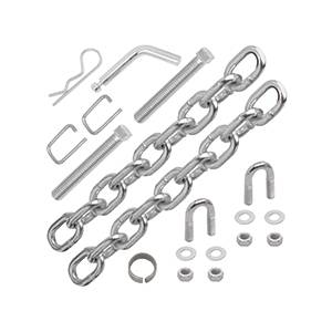 Reese - Reese Replacement Part, HD Round Bar & HP Trunnion Bar WD Kit (Includes: (1) Reducer Bushing, (2) Chains, (4) Flat Washers 3/8", (4) Locknuts 3/8"-16 Grade 2, (1) Pull Pin, (2) Safety Pins, (1) Spring Clip, (2) Sq. Hd. Bolt & (2) U-bolts 3/8")