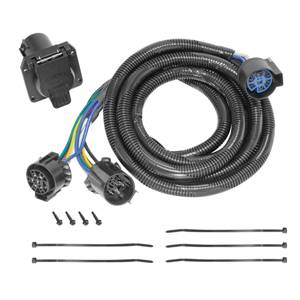 Tow Ready - Tow Ready Fifth Wheel Adapter Harness, 7-Way Flat Pin U.S. Car Connector Assembly 9 ft., Dodge, Ford, GM, RAM & Toyota