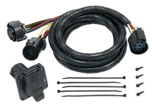 Tow Ready - Tow Ready Fifth Wheel Adapter Harness, 7-Way Flat Pin U.S. Car Connector Assembly 7 ft., Dodge, Ford, GM, RAM & Toyota