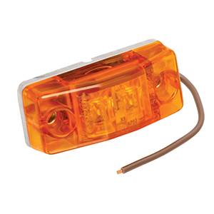 Wesbar - Wesbar Side Marker Clearance Light LED Waterproof  Amber w/Stud Mounting & 12" Brown Wire