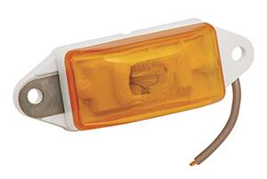 Wesbar - Wesbar Side Marker/Clearance Light Amber w/White Ear-Mount Base, PC Rated