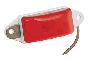 Wesbar - Wesbar Side Marker/Clearance Light Red w/White Ear-Mount Base, PC Rated