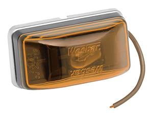 Wesbar - Wesbar Side Marker/Clearance Light, Amber, Waterproof, Black, Stud Mount, PC Rated