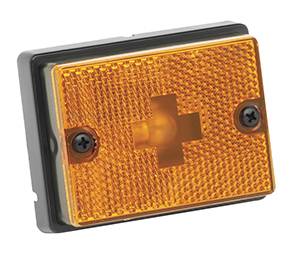Wesbar - Wesbar Side Marker/Clearance Light Amber w/Reflex Lens w/Black Stud-Mount Base