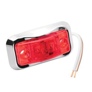 Wesbar - Wesbar LED Waterproof Red Side Marker Clearance Light w/Chrome Bezel