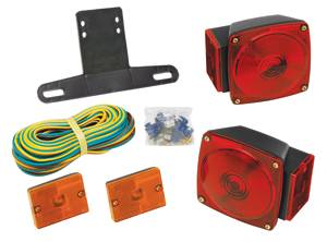 Wesbar - Wesbar Trailer Light Kit w/25' Wire Harness, w/Rectangular Clearance/Side Marker Lights