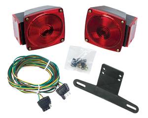 Wesbar - Wesbar Standard Under 80" Trailer Light Kit w/20' Wire Harness (No Clearance/Side Marker Lights)