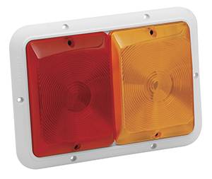 Bargman - BARGMAN 30-84-546 TAILLIGHT #84 SERIES RECESSED DOUBLE RED, AMBER WITH WHITE BASE