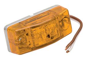 Wesbar - Wesbar 42-106856  LED Stud Mount Amber - 2 Diode - 12 In. Brown/White Wires