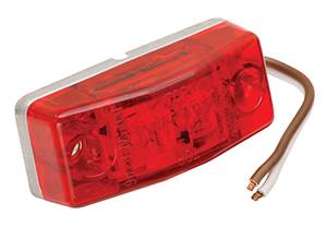 Wesbar - Wesbar 42-107045  LED Stud Mount Red - 2 Diode - 12 In. Brown/White Wires