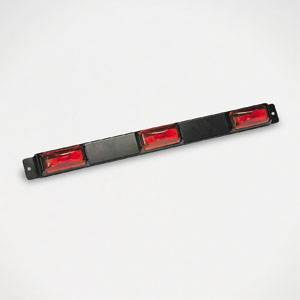 Wesbar - Wesbar 203310 Low Profile ID Light Bar - Standard - Black Painted Bar - Red