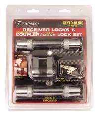 Trimax Locks - Trimax Locks TMC3310 Two T3 5/8 in. Receiver & TMC10 3/4 in. Span Coupler Lock with Flat Keys