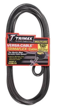Trimax Locks - Trimax Locks VMAX12CBL Multi-Use Versa-Cable  - 12' L X 10mm Replacement Cable Only