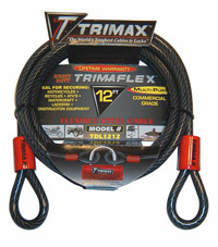 Trimax Locks - Trimax Locks TDL1212 12' X 12mm Trimaflex Dual Loop Multi-Use Cable
