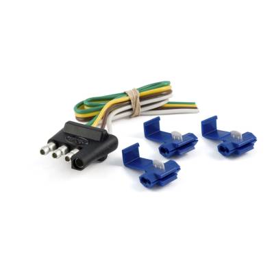 CURT - CURT Mfg 58033  4-Way Flat Wiring Connector Kit - 4-way flat trailer end with 12 IN bonded wire
