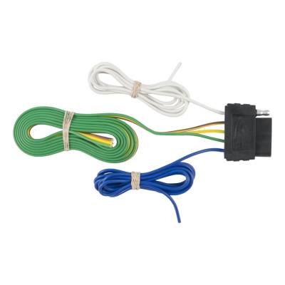 CURT - CURT Mfg 58530  5-Way Flat Bonded Wiring Connector - 5-way flat car end with 60 IN bonded wire