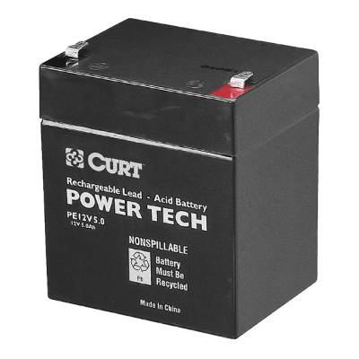 CURT - CURT Mfg 52023  Battery - Sealed lead acid 12 volt battery, 5 amp/hour, for 1-3 axle trailers