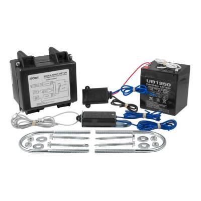 CURT - CURT Mfg 52040  Soft-Trac I Lockable Breakaway System - Includes lockable battery case, 12V 5 amp rechargeable battery, nylon breakaway switch, and battery charger with mounting hardware
