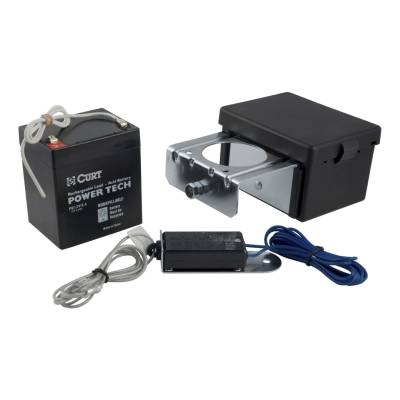 CURT - CURT Mfg 52026  Soft-Trac II Breakaway System - Includes battery case with mounting bracket, 12V sealed, rechargeable battery, and nylon breakaway switch