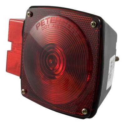 CURT - CURT Mfg 53453  Submersible Combination Light - Red color with license plate illumination, driver side