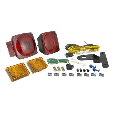 CURT - CURT Mfg 53540  Trailer Light Kit - 2 combinations lights, 2 marker lights, 20' wiring harness, license plate bracket and frame mounting clips