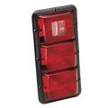 Bargman Taillight #84 Recessed Triple Vertical Red, Red, Backup - Black Base