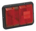 Bargman Taillight #84 Recessed Double Red, Red w/Red Insert - Black Base
