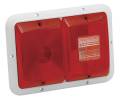 Bargman Taillight #84 Recessed Double Horizontal Red, Backup - White Base