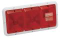 BARGMAN 30-84-530 TAILLIGHT #84 SERIES RECESSED TRIPLE HORIZONTAL RED, RED, BACKUP - WHITE BASE