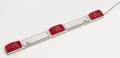 Wesbar - Wesbar 003305 Waterproof ID Light Bar - Stainless Steel with White Bases - Red