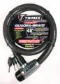 TRIMAX LOCKS - Trimaflex Coiled Cable Locks - Trimax Locks - Trimax Locks TQ2548 Trimaflex Integrated Keyed Cable Lock 48 in. L X 25mm