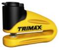 TRIMAX LOCKS - Motorcycle Rotor/Disc Locks - Trimax Locks - Trimax Locks T665LY Hardened Metal Disc Lock 10mm Pin - Long Throat with Pouch - Yellow