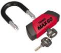 Trimax Locks - Trimax Locks MAX60 Ultra-Max Security Disc U-Lock - Red with Huge 9/16 in. Black Shackle